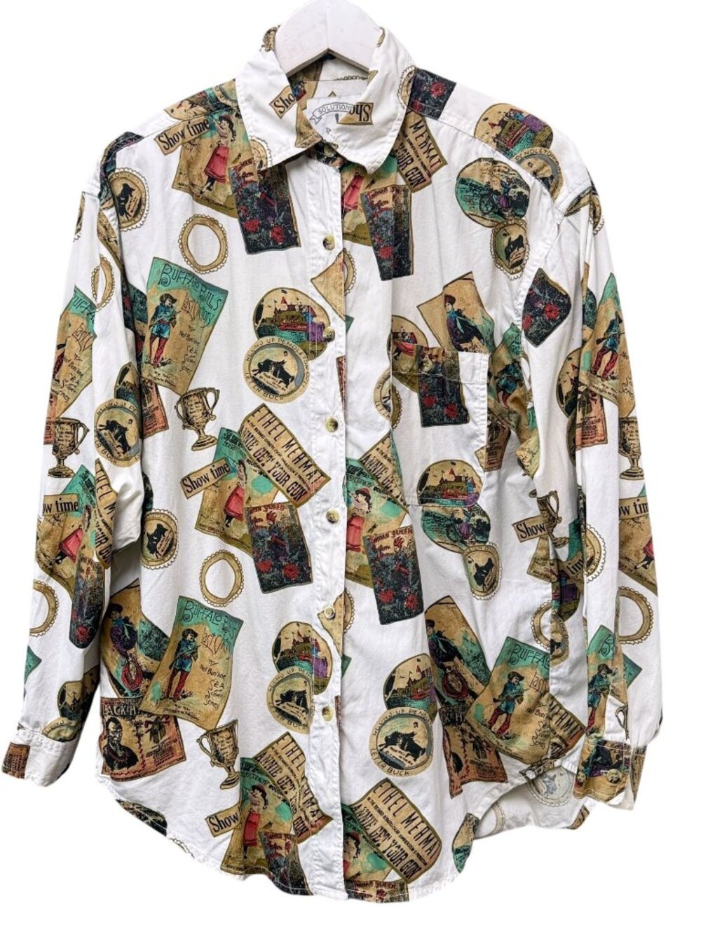 Vintage Solutions Original Western Shirt Medium Rodeo Novelty Cotton Womens Top